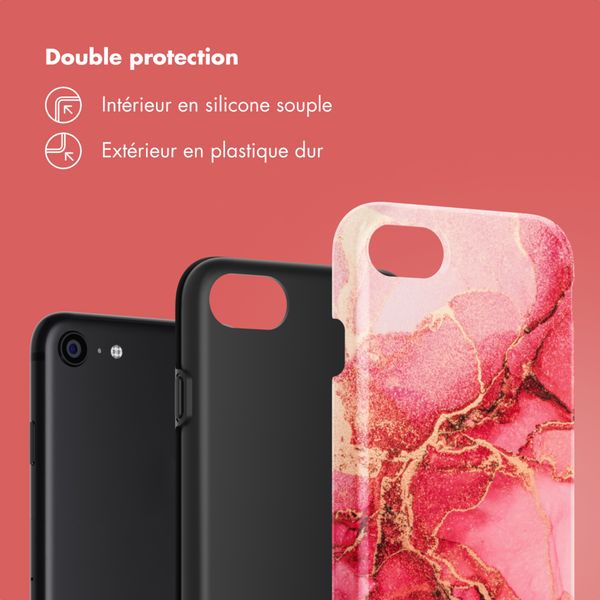 Selencia Coque arrière Vivid Apple iPhone SE (2022 / 2020) / 8 / 7 - Rosy Marble