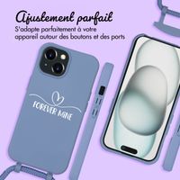 Coque Color MagSafe avec cordon amovible et photo et/ou texte personnalisés Apple iPhone 15 - Petit cœur orné