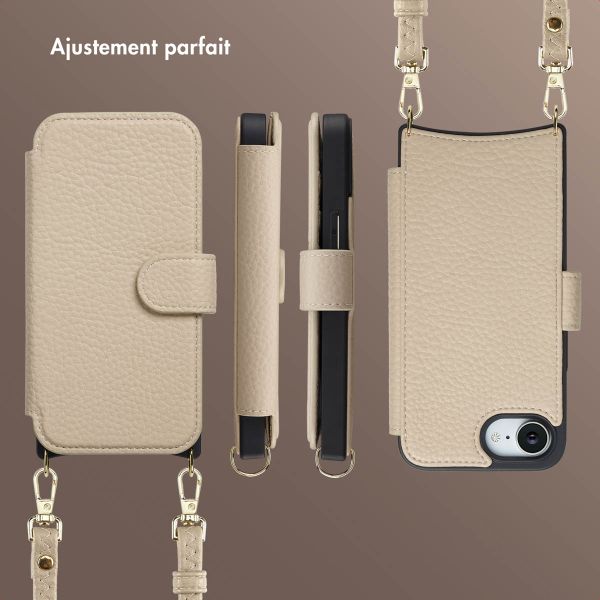 Selencia Étui Riva avec MagSafe et cordon de téléphone Apple iPhone 17e / 16e - Beige