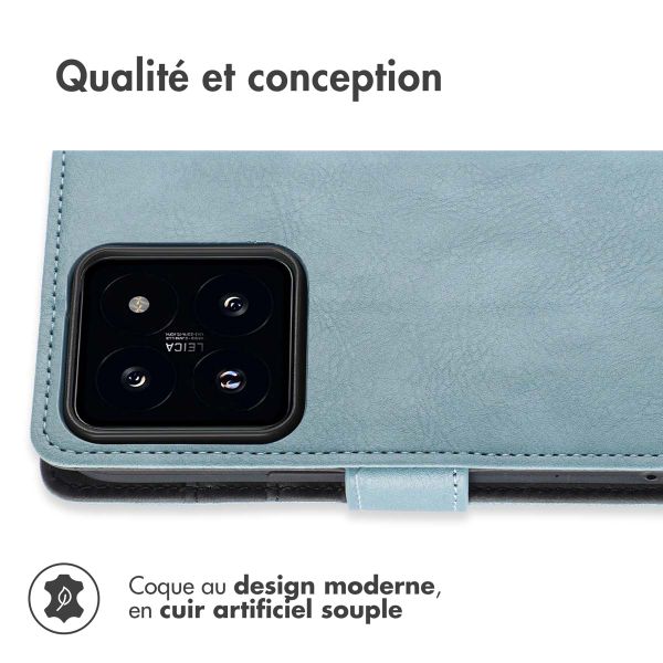imoshion Étui de télephone portefeuille de luxe Xiaomi 14 - Bleu clair