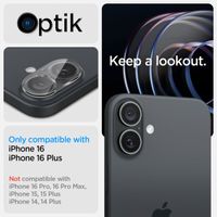 Spigen Optik Lens Protector - Protection complète de la caméra (lot de 2) Apple iPhone 16 / 16 Plus - Crystal Clear