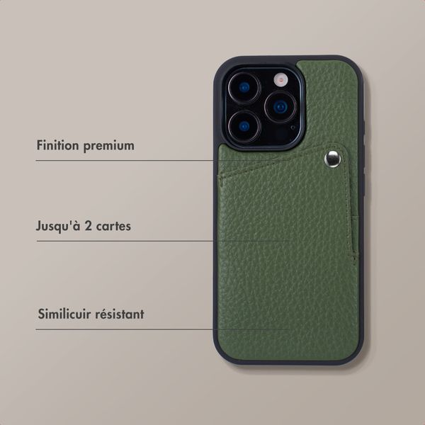 Selencia Coque Riva avec porte-cartes Apple iPhone 16 Pro - Sage Green