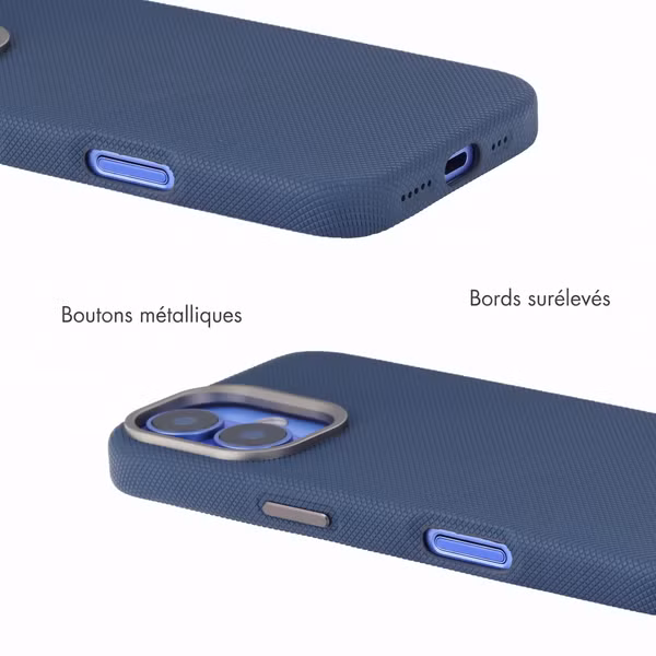 Accezz Coque arrière Mesh avec MagSafe Apple iPhone 16 - Bleu foncé