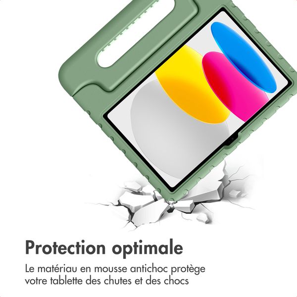 imoshion Coque kidsproof avec poignée Apple iPad 11 (2025) 11 pouces A16 / iPad 10 (2022) 10.9 pouces - Olive Green