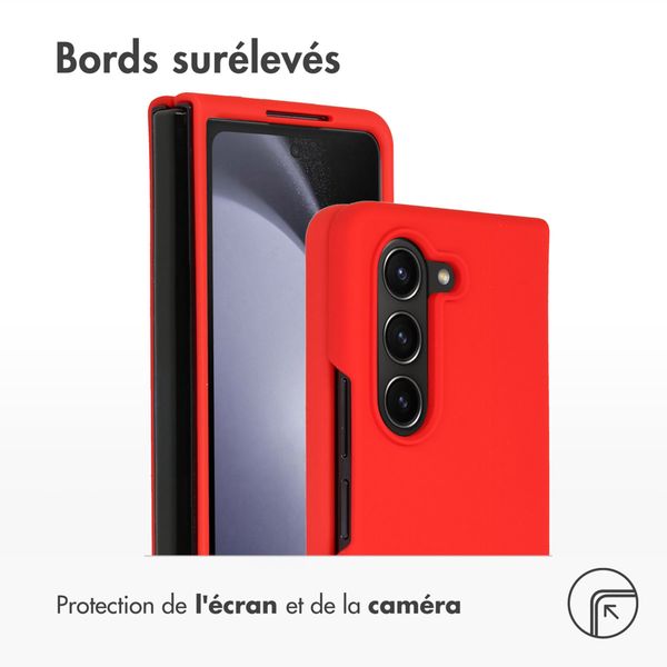 Accezz Coque Liquid Silicone Samsung Galaxy Z Fold 5 - Rouge