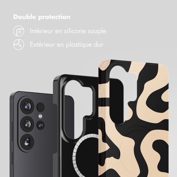 Selencia Coque arrière Vivid avec MagSafe Samsung Galaxy S26 Ultra - Art Wave Black