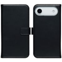 Selencia Étui portefeuille en cuir véritable Apple iPhone Air - Noir