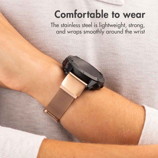 imoshion Bracelet QuickFit® Milanais  - Connexion Garmin 20 mm - Taille L/XL - Rose Gold