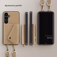 Selencia Coque de télephone Sera avec cordon et porte-cartes enveloppe Samsung Galaxy S24 - Taupe
