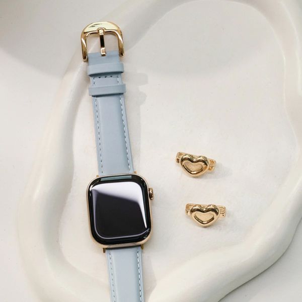 Burga Bracelet en cuir véritable  - Apple Watch | 44/45/46/49 mm / Connexion universelle 20 mm - Dream / Gold