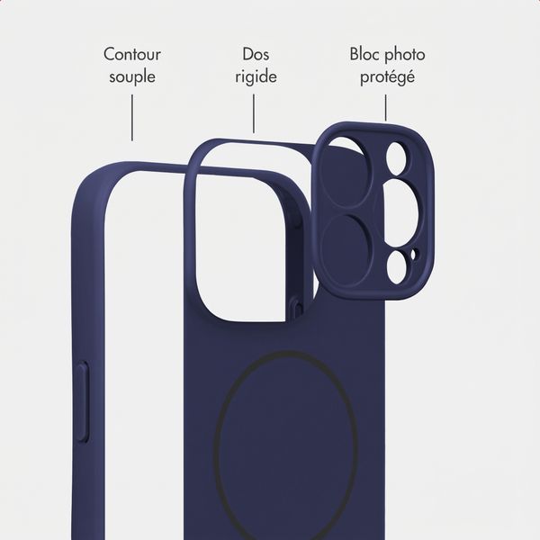 Accezz Coque Grip avec MagSafe Apple iPhone 15 Pro - Bleu foncé