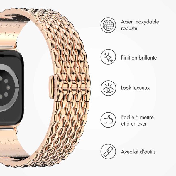 Selencia Bracelet dragon en acier Apple Watch | 44/45/46/49 mm - Rose Doré