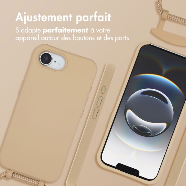 imoshion Coque arrière Color avec cordon amovible et MagSafe Apple iPhone 17e / 16e - Nude