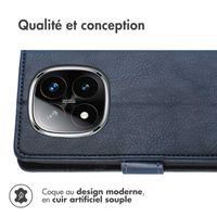 imoshion Étui de télephone portefeuille de luxe Xiaomi Redmi Note 14 Pro Plus (5G) - Bleu foncé