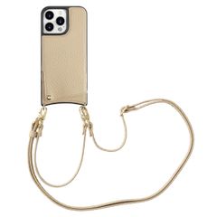Selencia Coque de télephone Nova avec cordon et porte-cartes Apple iPhone 15 Pro Max - Beige