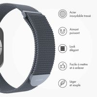 imoshion Bracelet magnétique milanais Apple Watch | 44/45/46/49 mm - Taille M - Gris foncé