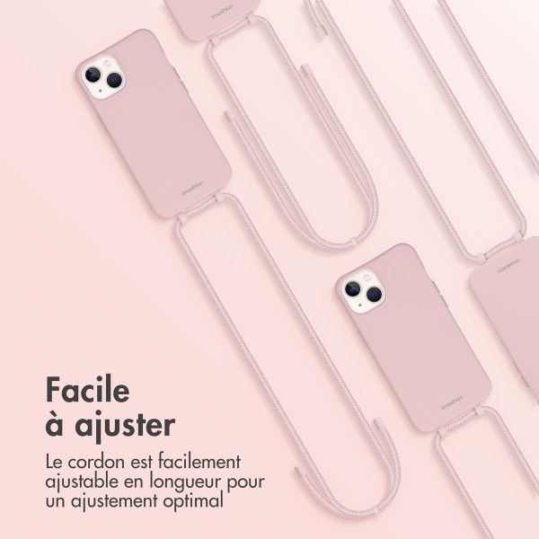 imoshion Coque de couleur avec cordon amovible Apple iPhone 13 - Rose