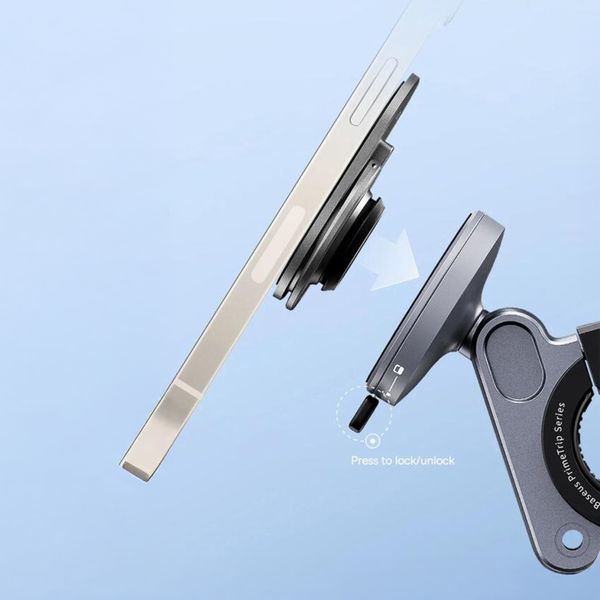 Baseus PrimeTrip support de téléphone 2-en-1 pour vélo / scooter / moto avec anneau support - Magnétique - Universel - Cosmic Black