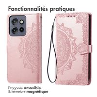 imoshion Etui de télephone Mandala Motorola Thinkphone 25 / Edge 50 Neo / Edge 60 Neo - Rose Doré