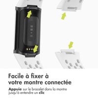 imoshion Bracelet sport en silicone avec boucle Fitbit Charge 5 / 6 - Blanc