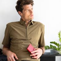 Selencia Étui portefeuille en cuir véritable Apple iPhone 12 Mini - Rouge