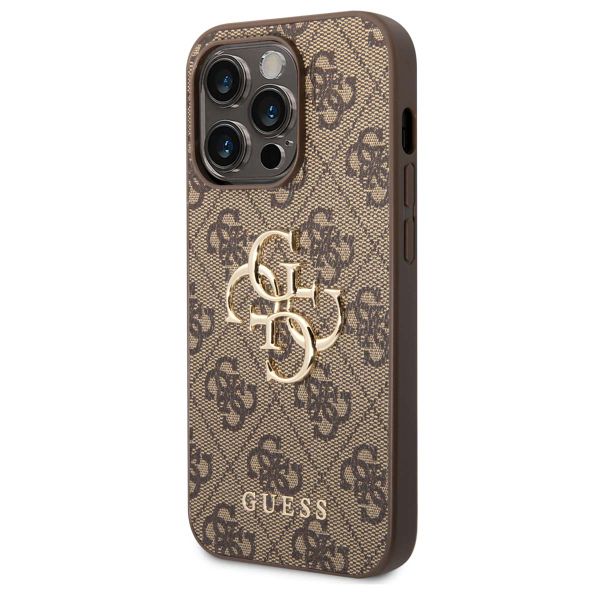 Guess Coque 4G Metal Logo Backcover Apple iPhone 15 Pro Max - Marron