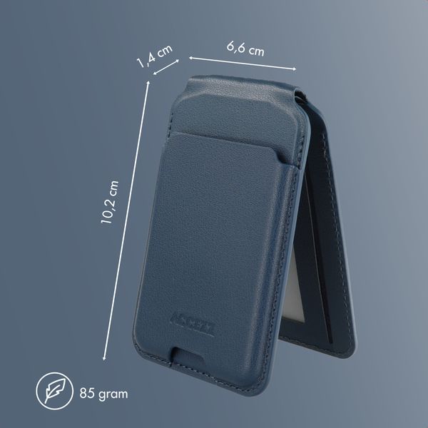 Accezz Portefeuille en cuir magnétique avec support - Compatible avec Apple Find My - Nightfall Blue