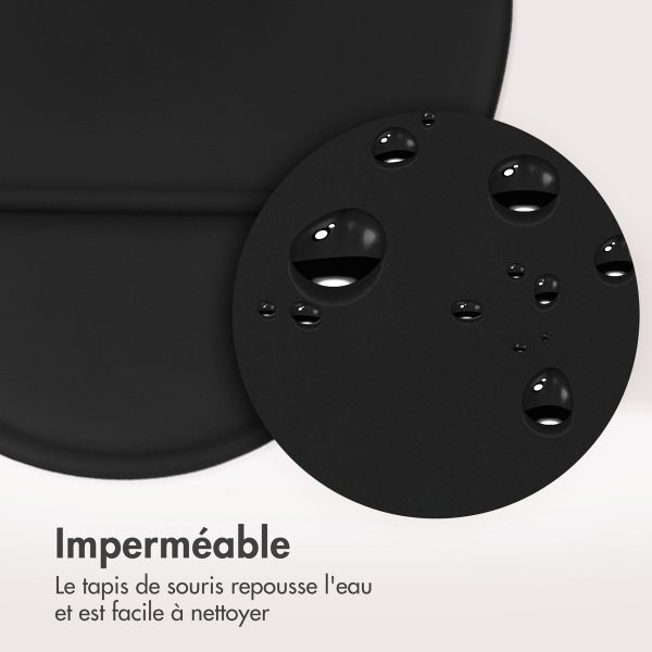 imoshion Tapis de souris ergonomique - Tapis de souris avec repose-poignet - 30 x 25 cm - Noir