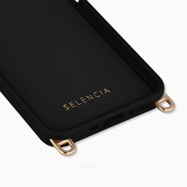 Selencia Coque arrière Rivièra avec MagSafe avec crochets amovibles Samsung Galaxy A34 (5G) - Velvet Black