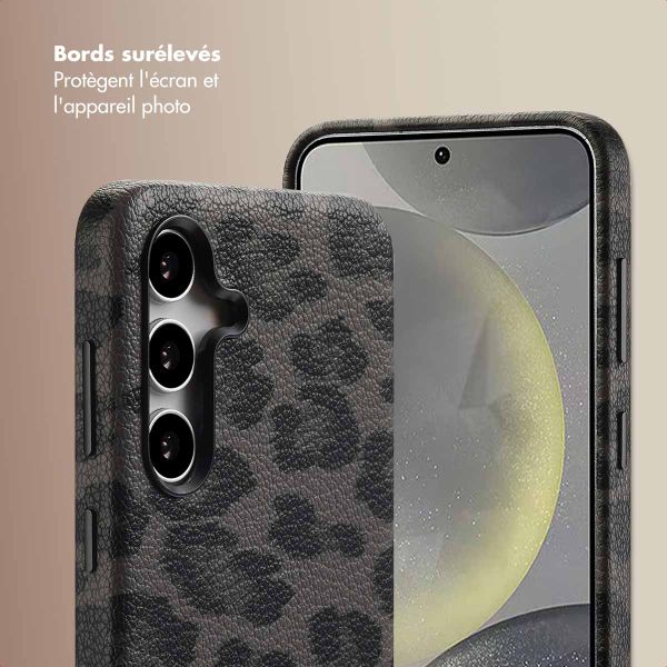 Selencia Coque Sabi imprimé panthère avec MagSafe Samsung Galaxy S24 - Midnight Black