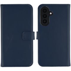 Selencia Étui portefeuille en cuir véritable Samsung Galaxy A27 (5G) - Bleu foncé