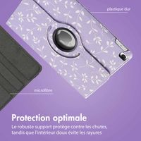 imoshion Coque tablette Design rotatif à 360° Apple iPad 9 (2021) 10.2 pouces / iPad 8 (2020) 10.2 pouces / iPad 7 (2019) 10.2 pouces - Lavender Flowers
