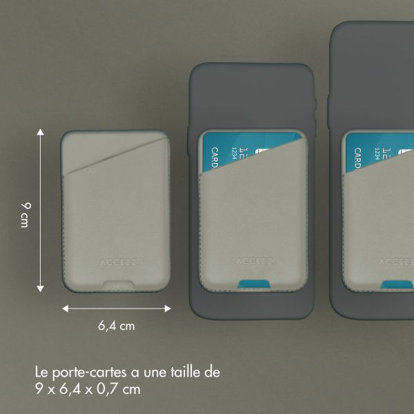 Accezz Porte-cartes en cuir - Compatible avec MagSafe et Qi2 - Light Grey