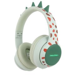 imoshion Casque sans fil pour enfants Dino LED Light - Limiteur de décibels - Avec câble AUX - Brown / Orange