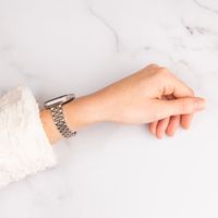 Selencia Bracelet en acier slim style Jubilee Apple Watch | 38/40/41/42 mm - Argent & Or Rose