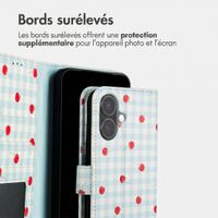 imoshion Étui de télephone portefeuille Design Apple iPhone 16 - Cherry Check