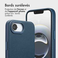 Accezz Étui de télephone portefeuille en cuir 2-en-1 avec MagSafe Apple iPhone 17e / 16e - Nightfall Blue