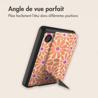 imoshion Étui de liseuse portefeuille design Pliable Kobo Clara Colour / BW - Orange Flowers Connect