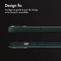 Accezz Coque MagSafe en cuir vintage Apple iPhone 15 - Smokey Green