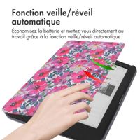imoshion Design Slim Hard Case Sleepcover Kobo Clara HD - Flower Watercolor