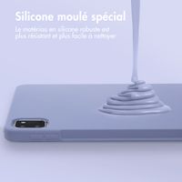 Accezz Coque Liquid Silicone avec porte-stylet Apple iPad Pro 11 (2022 / 2021 / 2020 / 2018) - Lila