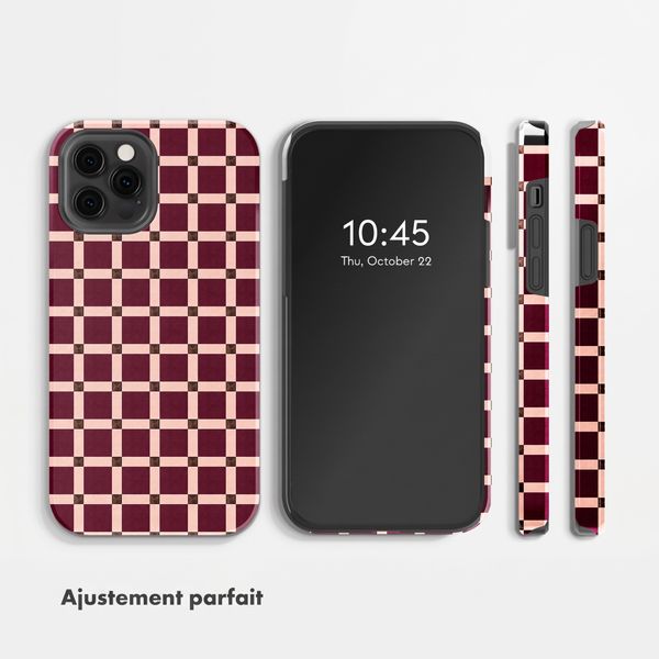 Selencia Coque arrière Vivid Apple iPhone 12 (Pro) - Check This Burgundy