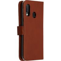 Selencia Étui portefeuille en cuir véritable Samsung Galaxy A20e - Marron clair