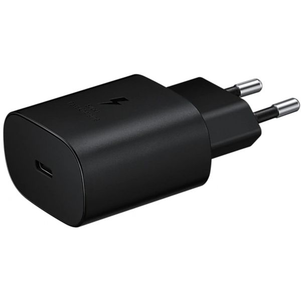 Samsung Câble USB-C vers USB-C d'origine - 1,8 mètre - 25 watts + adaptateur de recharge rapide USB-C d'origine - 25 watts - Noir