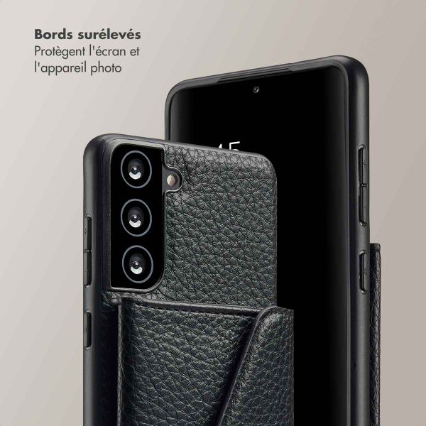 Selencia Coque de télephone Sera avec cordon et porte-cartes enveloppe Samsung Galaxy S21 FE - Noir