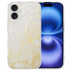 imoshion Coque Design Apple iPhone 16 - Golden Leaves Transparent