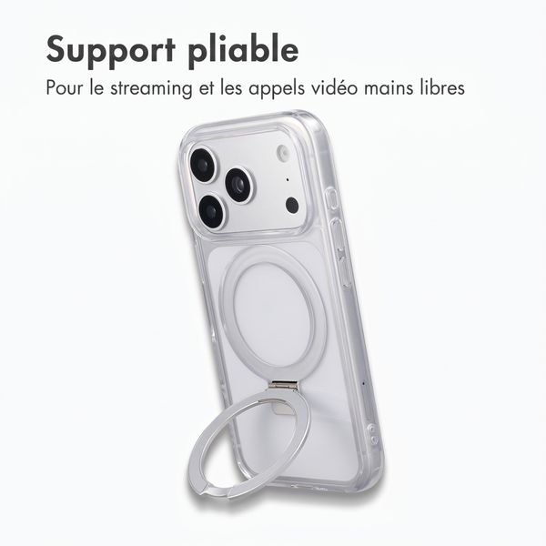 Accezz Coque Ring Stand avec MagSafe Apple iPhone 18 Pro / 17 Pro - Transparent
