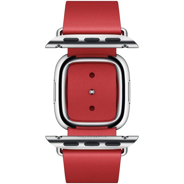 Apple Bracelet Leather Band Modern Buckle Apple Watch | 38/40/41/42 mm - Taille L - Scarlet Red