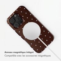 Selencia Coque arrière Vivid avec MagSafe Apple iPhone 16 Pro Max - Happy Dots Chocolate