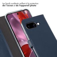 Selencia Étui portefeuille en cuir véritable Google Pixel 9A - Bleu